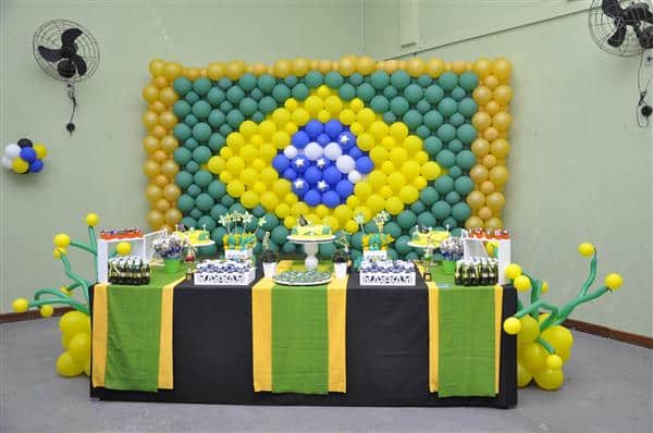 painel de festa infantil do brasil na copa (Custom)