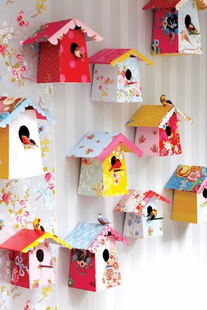 Casinha de passarinho de papel é delicada e decora de forma especial (Foto: akdecoration.com) 