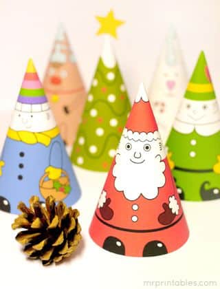 Moldes de Cones Infantis para Árvore de Natal