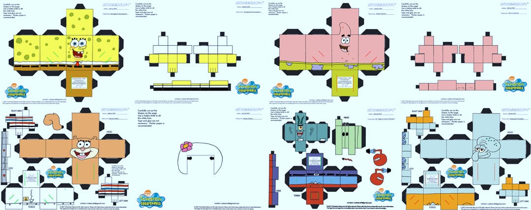 bonecos de Minecraft para imprimir,recortar e montar: Modelos de