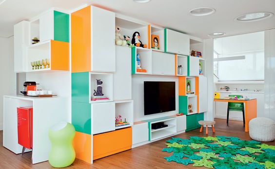 Suas crianças merecem um cantinho infantil para sala de casa (Foto: pinterest.com)