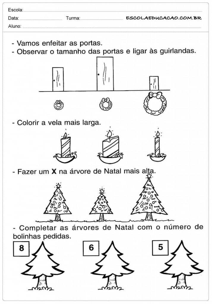 Dicas de Atividades Educação Infantil Natal para Imprimir