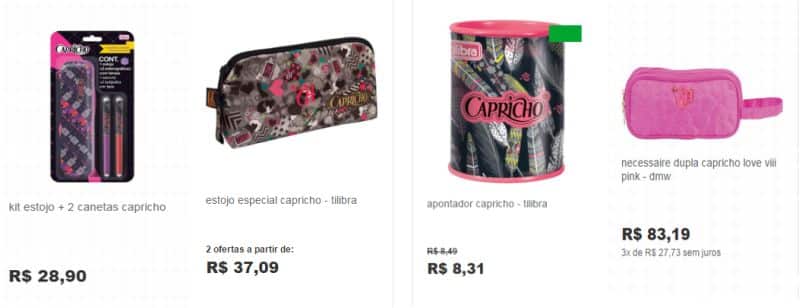 Opções de Material Escolar 2017 Capricho