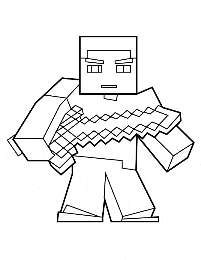 Desenho de Minecraft Casa para colorir