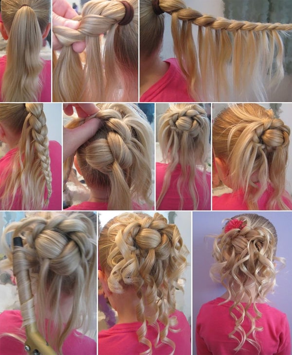 penteado com trança infantil passo a passo