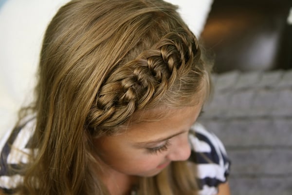 penteado com trança infantil tiara