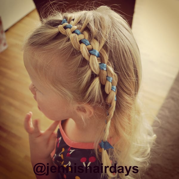 penteado com trança infantil solto