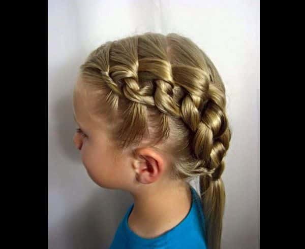 penteado com trança infantil rabo