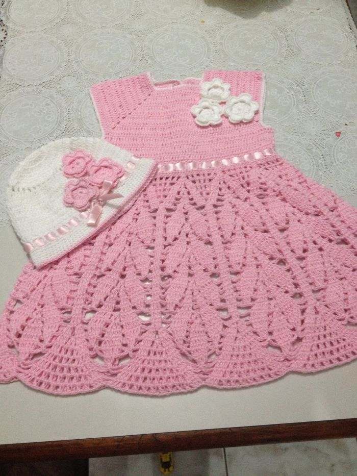 vestido de croche infantil passo a passo com grafico