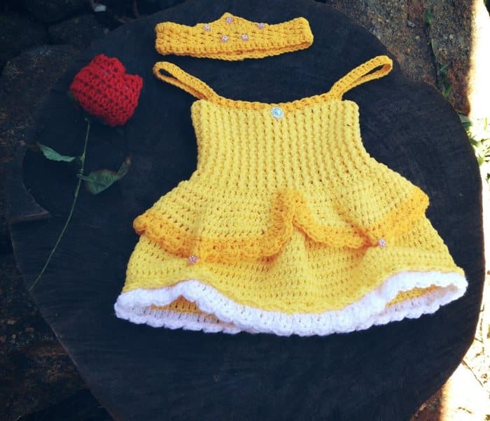 vestido de croche amarelo infantil