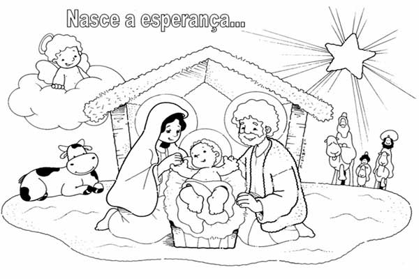 Desenhos para pintar nascimento Jesus