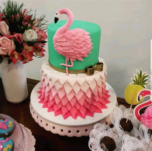 ideias de bolo flamingo