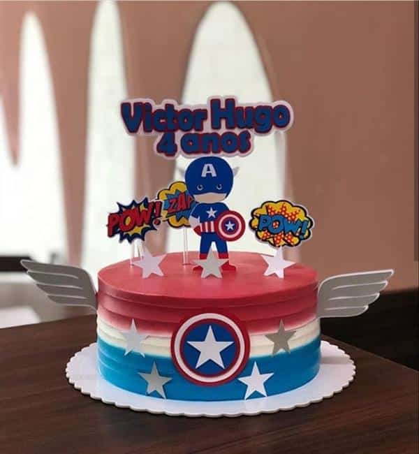 decoração de bolo do capitão américa