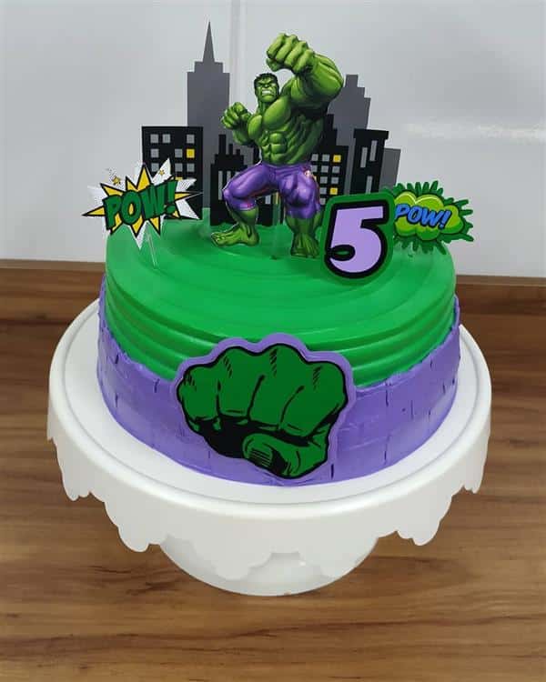 decoração de bolo do hulk