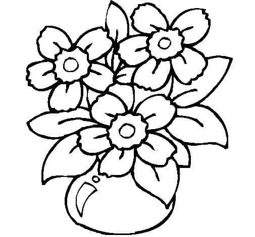 Desenho simples para colorir de flores, fácil de colorir, muito espaço em  branco · Creative Fabrica