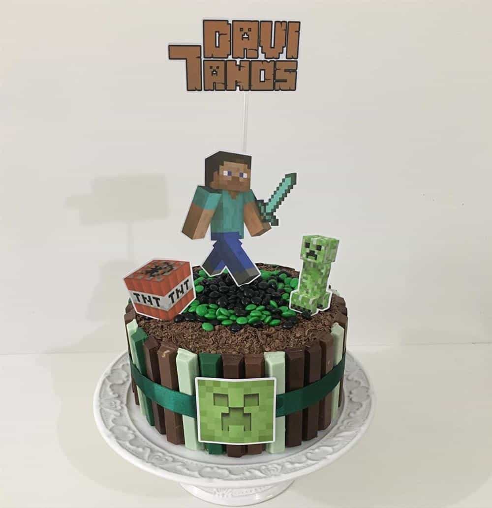 Bolo do Minecraft: + 40 fotos e dicas para festa infantil