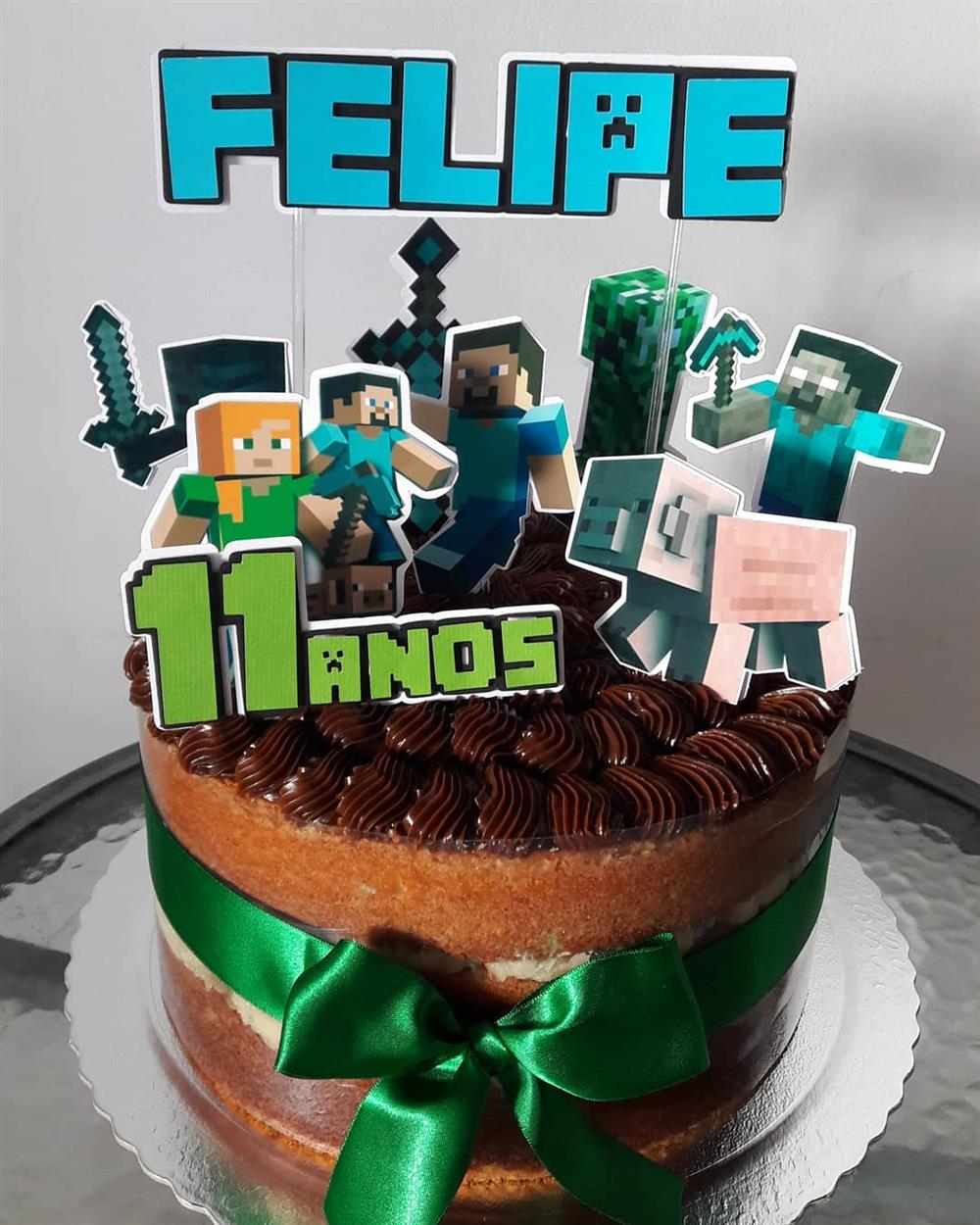 BOLO MINECRAFT (fácil e rápido de fazer) CHAY CAKES 