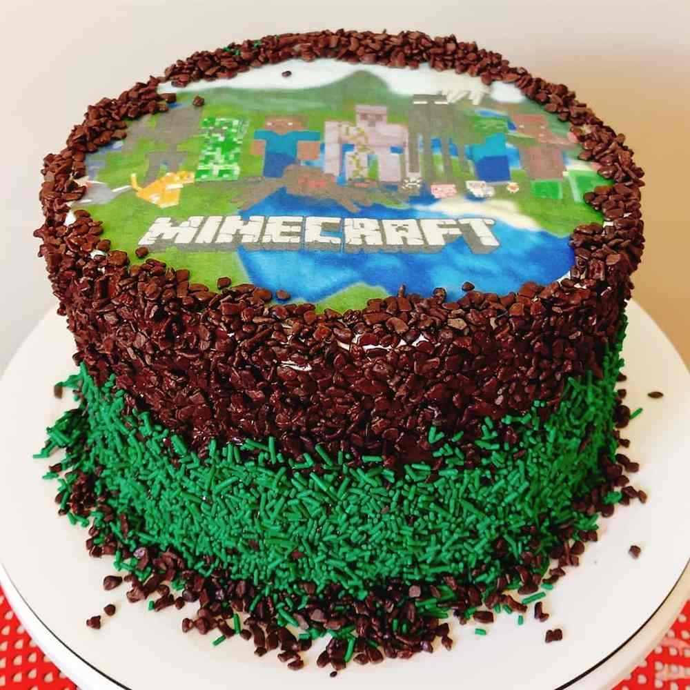 Bolo do Minecraft: + 40 fotos e dicas para festa infantil  Decorações de  festa minecraft, Festa de aniversário minecraft, Bolo minecraft