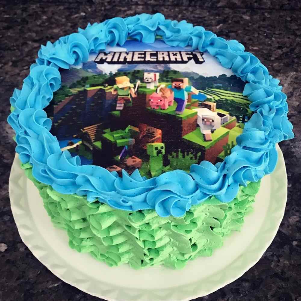 NAF KIDS BOLOS DECORADOS: Bolo decorado Chantilly Minecraft