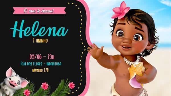 Fazer convite online convite digital aniversário moana adulta