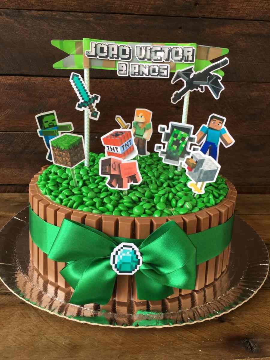 Bolo do Minecraft: + 40 fotos e dicas para festa infantil  Melhores bolos  de aniversário, Dicas para festa infantil, Bolo mine craft