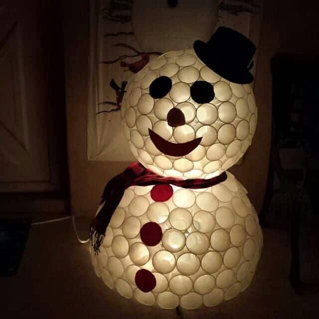 boneco de neve com luz
