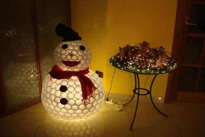boneco de neve iluminado
