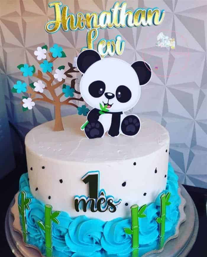 bolo do panda azul