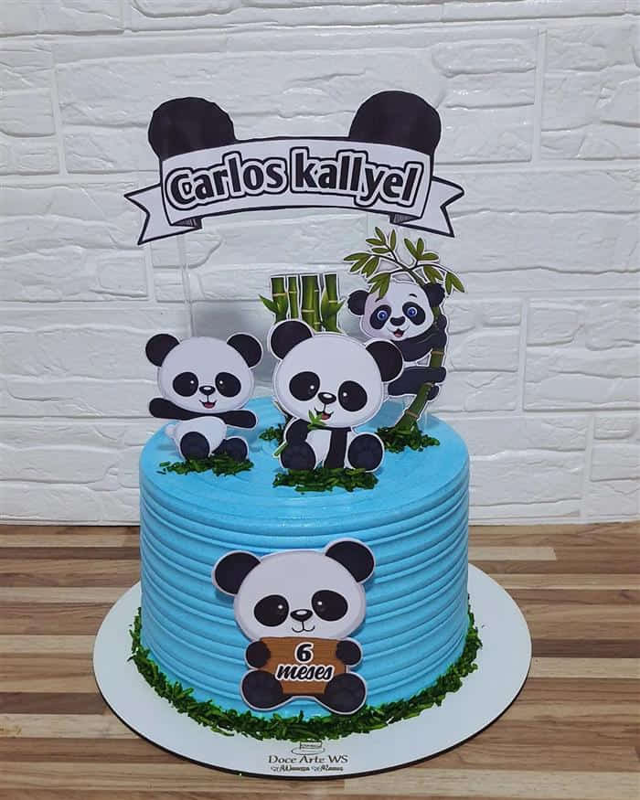 bolo panda azul