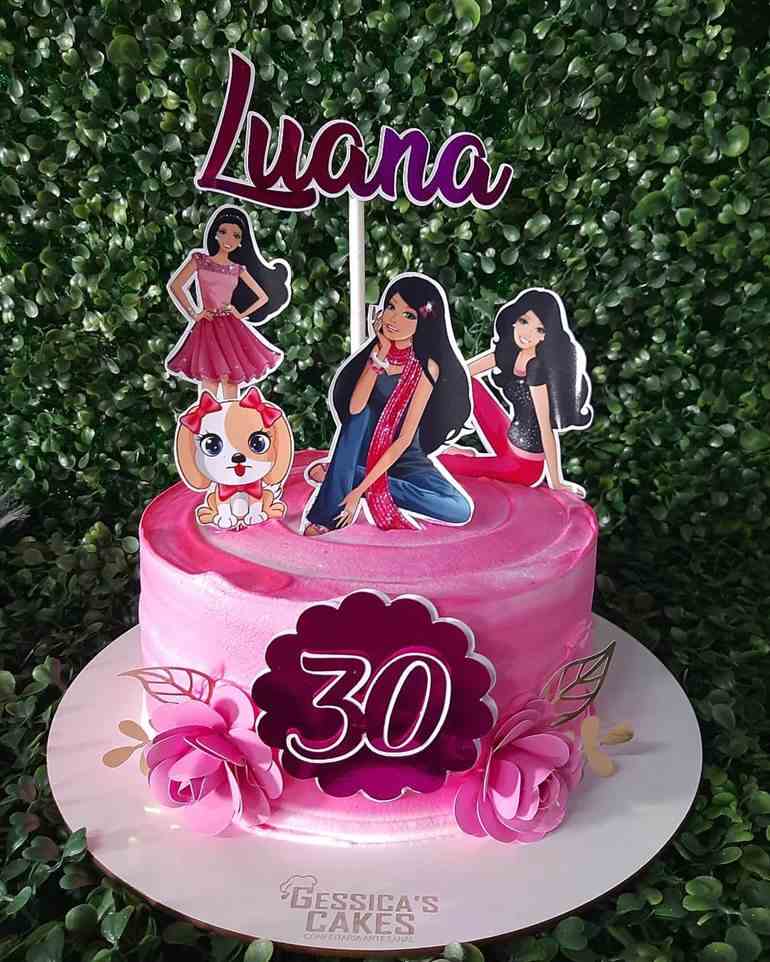 Topo de Bolo Personalizado - Decoração para Bolo - Topper Tema Barbie -  Loira - Morena