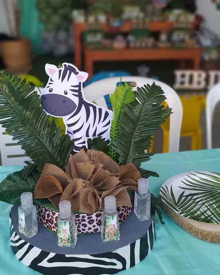 Centro de mesa safari zebra