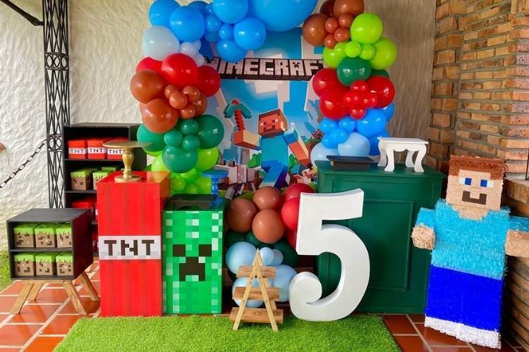 Bloco Minecraft de Papel Decoracao Festa Aniversario