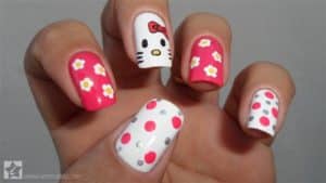 Decoração de unha infantil passo a passo unhas infantis decoradas-hello-kitty (Custom)
