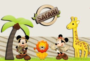 Moldes para Festa Infantil Mickey e Minnie Safari Grátis