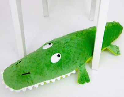 Crocodilo Infantil em Tecido Passo a Passo com Molde