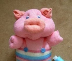 Porquinho Infantil de Meia Passo a Passo