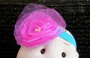 Headband Infantil com Rosa de Organza