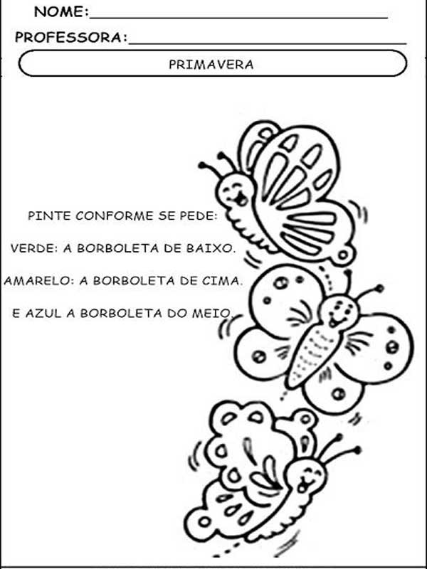 Desenho da Primavera para Colorir: Imagens para Educação Infantil