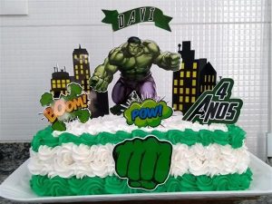 topper de bolo do hulk