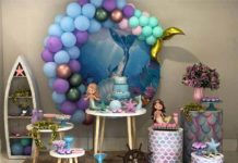 Decoração de sereia simples: 30 ideias fascinantes para decorar festa sereia com cilindro